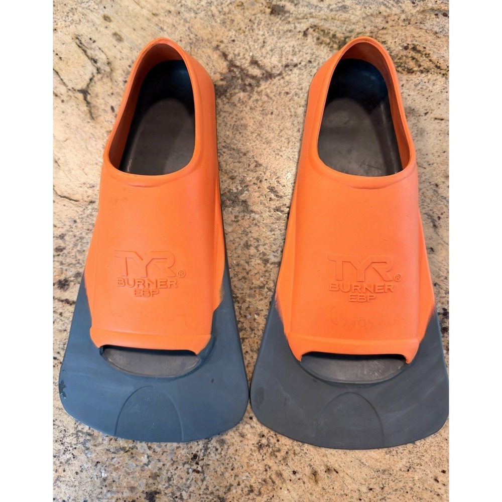 TYR Burner EBP Swim Training Fins Orange/Black XS 3-5 (36-38) 89A
